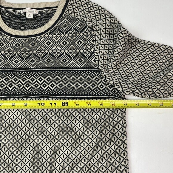 GAP Sweater Pullover Fair Isle Cotton Wool Blend Black Tan - Picture 6 of 11